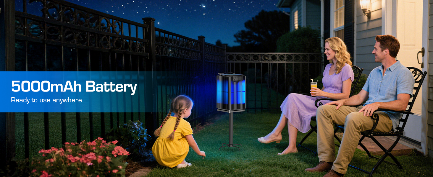 solar bug zapper patio backyard camping RV trips porch garden garage kitchen outdoor indoor