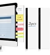 DOLLAR BOSS 3 Pcs Monitor Memo Board, 11" x 3.1" Clear Acrylic Office Desk Accessories, Computer ...