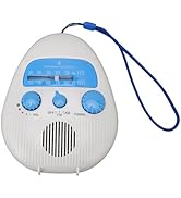Portable Shower Radio, Battery Operated Bathroom FM AM Receiver with Sound Speaker, Built in Rota...