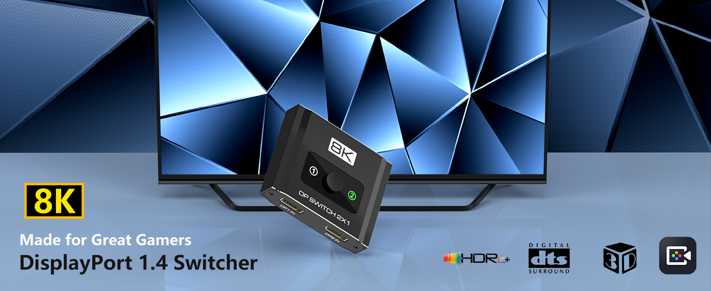 display port switch 2 in 1 out