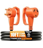 10 FT 30 Amp RV Extension Cord, RV Power Cordwith Grip Handle &amp; Organizer, NEMA TT-30P to TT-30R ...