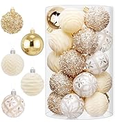 EverMerry 25 Pcs Christmas Ball Ornaments for Xmas Christmas Tree, Shatterproof Hanging Ball for ...