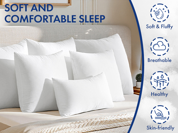 MIULEE Pillow Inserts,100% Virgin Microfiber with Cotton Cover Throw Pillows for Couch Sofa and Bed