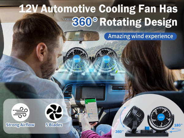 Dual Head Car Fan