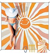 HIHOHO Beach Blanket Waterproof Sandproof Extra Large Beach Mat 79" X 83"/120"x108"for 1-8 Adults...