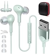 USB Headset with Microphone for PC 7.5 Ft Cable, USB A Headphones for Computer, Wired USB Earbuds...