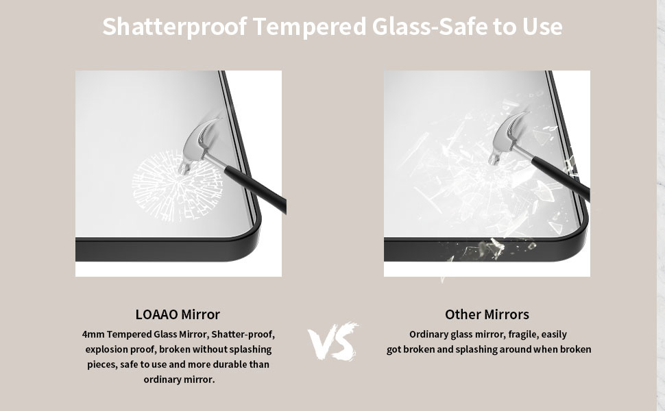 tempered glass bathroom mirror