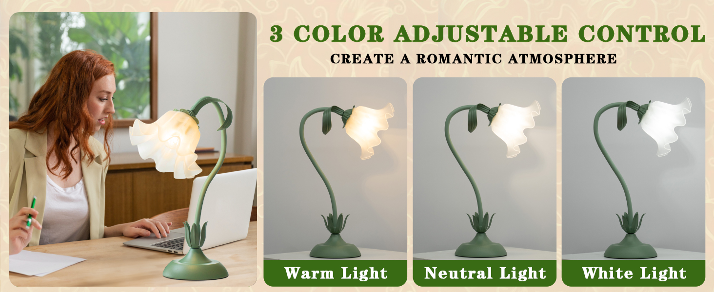 bedside table lamp kawaii room decor table lamp for bedroom vintage flower table lamp for home