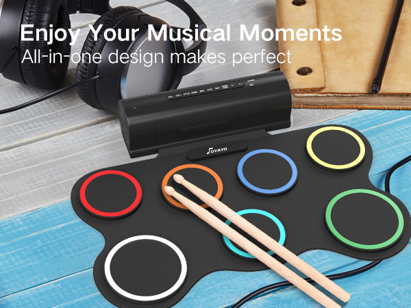 Electronic Drum Pad Set Aii-in-one Design