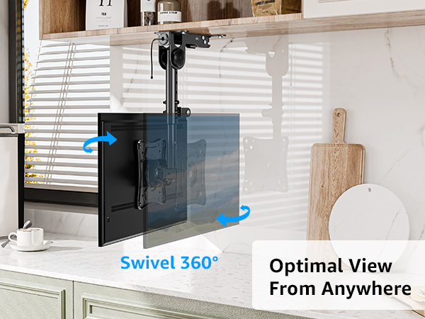 swivel 360 degree under cabinet tv mount
