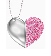 RAOYI 64GB Heart Shape USB 2.0 Flash Drive Crystal Memory Stick