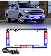Xprite 36 LED License Plate Strobe Light, US Flag Front/Rear Police Light, 22 Flash Modes Emergen...
