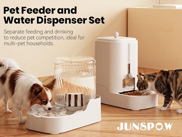 Pet Feeder and Water Dispenser Set