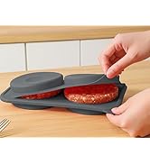 AUOON Silicone Burger Press Mold, 4-Cavity Patty Maker for Freezer Storage, Non-Stick Kitchen Too...