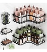 Veken Corner Shower Caddy 5-Pack, Advanced Rustproof Design, No Drilling Adhesive Shelves, Rack w...