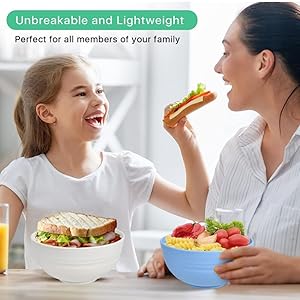 Unbreakable Cereal Bowls - 24 OZ Wheat Straw