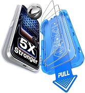 MOBOSI 3 Pack for iPhone 17 Pro Screen Protector, Auto Alignment Tray | Easy 1-Step Install, 5X I...