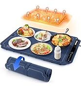 Electric Warming Tray, Portable Silicone Food Warming Mat, Versatile Full Surface Heating Food Wa...