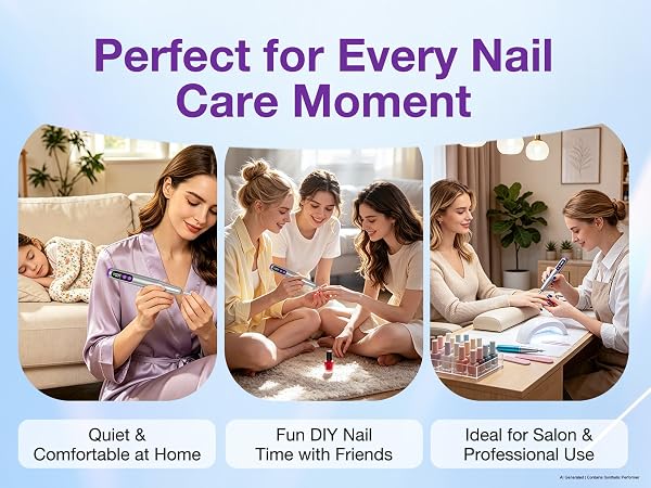 PYRYSA Cordless Electric Nail Drill for Home DIY Nail Art Salon Professional Use Quiet Manicure Tool