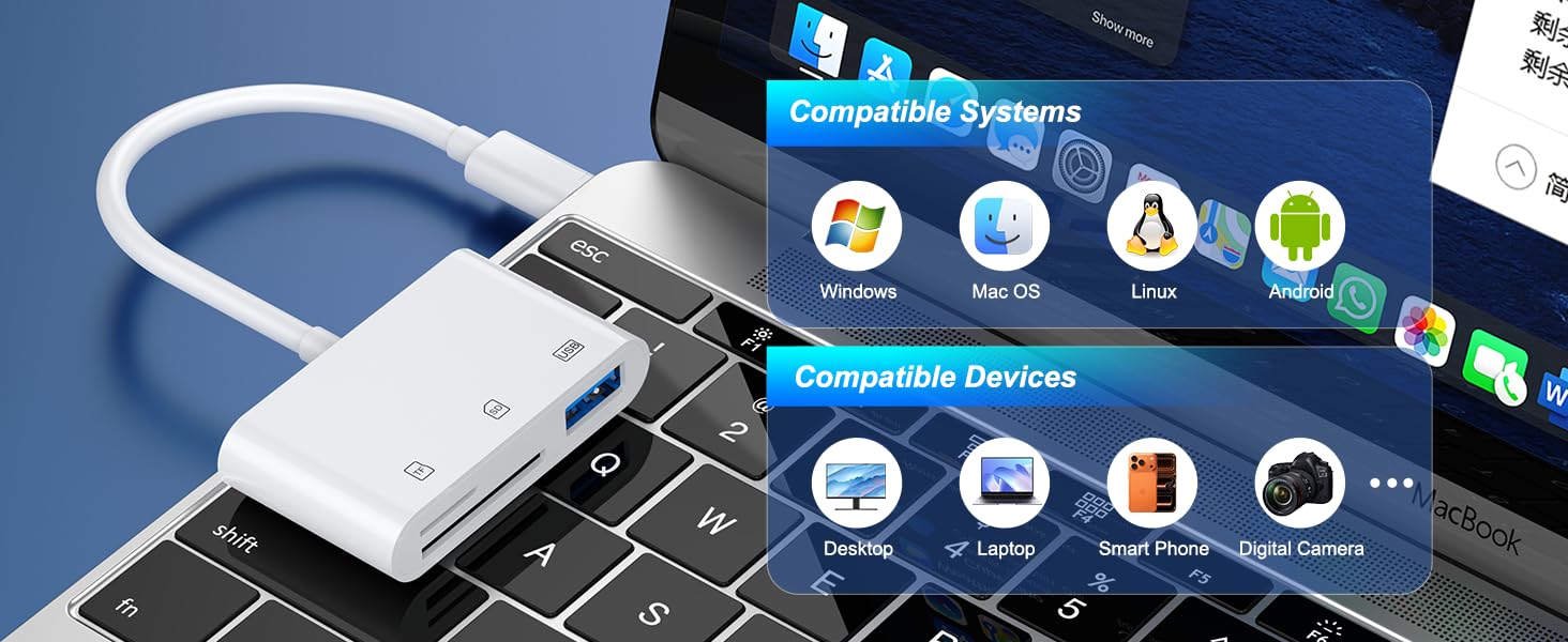USB-C 3-in-1 Card Reader