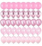 Pink Balloons Set, 60 Packs 12 Inch Metallic Chrome Pink Pearl Macaron Light Pink Different Shade...