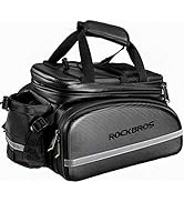 ROCKBROS Bike Rack Bag Trunk Waterproof Carbon Leather Bicycle Rear Seat Cargo Pack Pannier Handbag