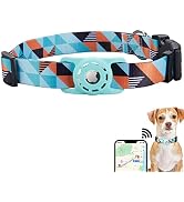 KONITY AirTag Dog Collar, Polyester Pet Cat Puppy Collar with Silicone AirTag Holder for Small, M...