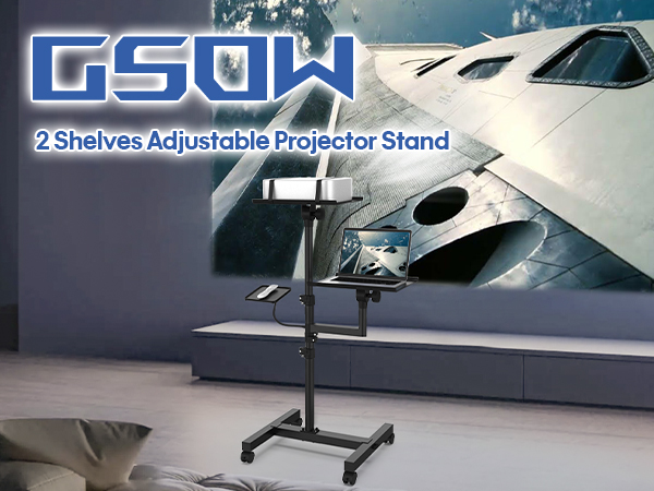 2 Shelves Mobile Projector Stand