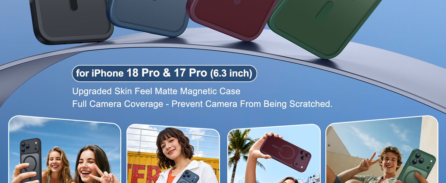 FNTCASE for iPhone 18 Pro Case/iPhone 17 Pro Case Burgundy