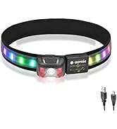 USB Rechargeable LED Hardhat Light, Lightweight Helmet Light, Compatible with Industrial or Const...