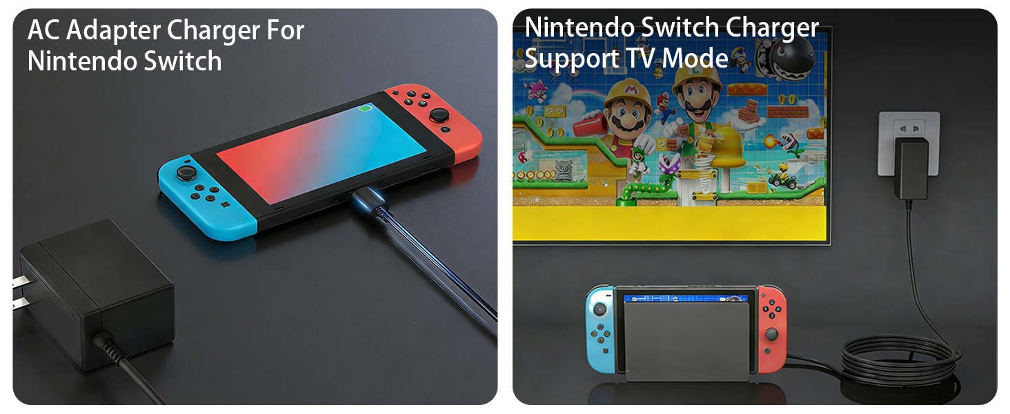 Black Fast Charger Compatible with Nintendo Switch