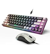 GEODMAER 65% Gaming Keyboard and Mouse Combo, RGB Backlit Keyboard + 7200 DPI Gaming Mouse, Ultra...