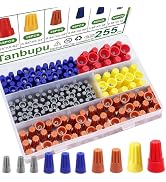 Tanbupu 255PCS Electrical Wire Caps Wire Connectors Nuts Kit, 22-10AWG Insulating Insert Twist Wi...