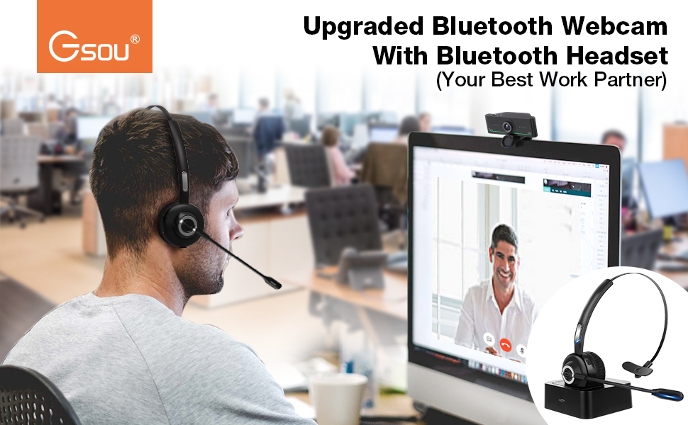 bluetooth webcam with bluetooth headset