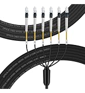 FLYPROFiber OS2 LC to LC Outdoor Fiber Optic Cable 6 Core, 6 Strands Single Mode Fiber, OS2 Fiber...