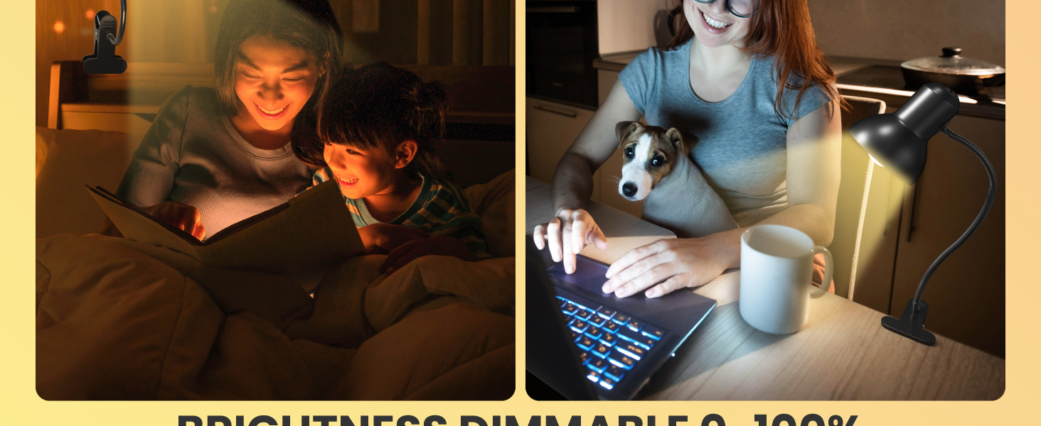 Rechargeable Reading Light Clip on Bed Cordless Desk Lamp Flexible Clip Light Kids Bedroom Camping