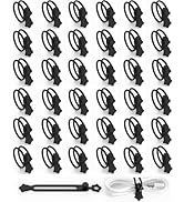 36-Pack Silicone Cable Ties, Reusable Cord Organizer Straps With 2 Binding Methos, Durable &amp; Stre...