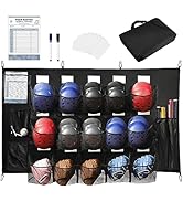XBA Hanging Baseball Helmet Bag for Softball Team Dugout Organizer Storage for 15 Player Baseball...