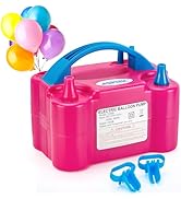 AGPTEK Electric Air Balloon Pump, 110V 600W Rose Red Portable Dual Nozzle Inflator/Blower for Par...