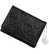 WisePoint Credit Card Wallet with Heart-shaped Pendant, PU Leather Credit Card Holder for Women a...