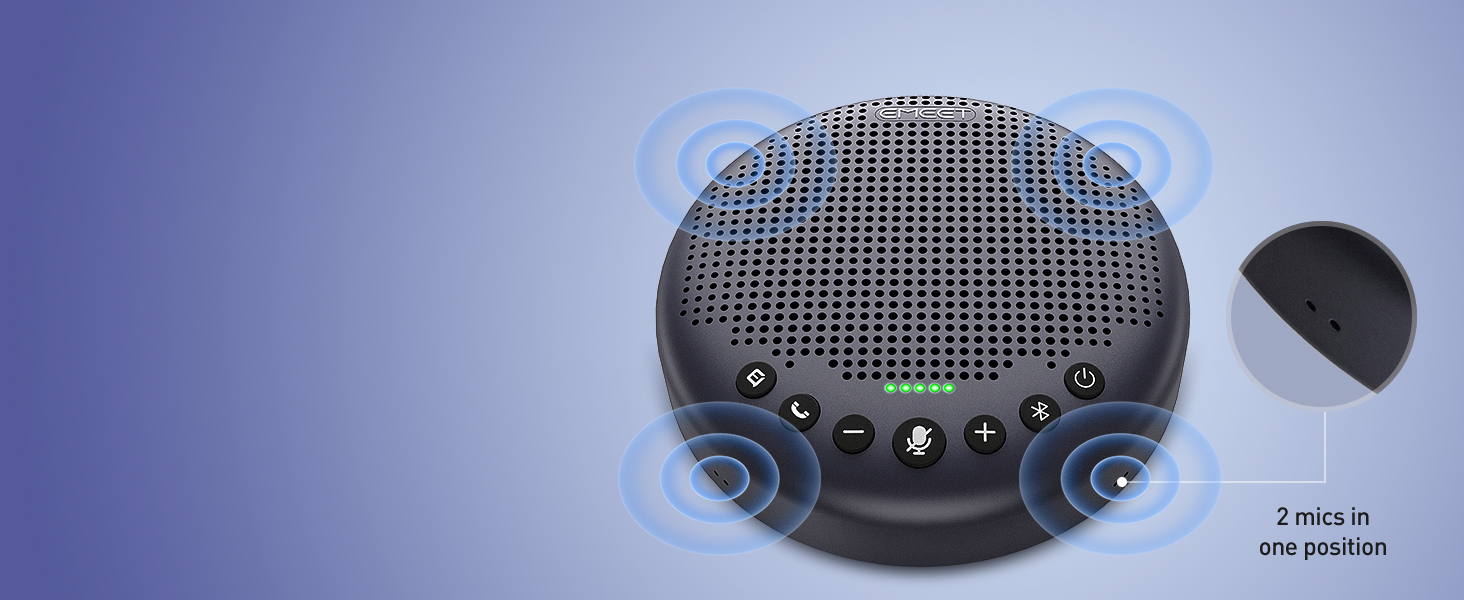 8 Mics Array of Luna Plus conference speakerphone