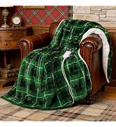 PTQ Green Christmas Electric Heated Blanket 50"x60", Fast Heated Throw with 8 Hours Auto Off/8 He...