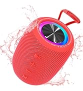 Portable Bluetooth Speaker, BT5.3 Wireless Speaker 20W Bass Diaphragms with Multi LED Light Dynam...