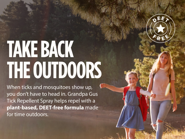 Natural Tick and Mosquito Repellent Spray DEET-Free Plant-Based Up to 8 Hours Safe for Kids