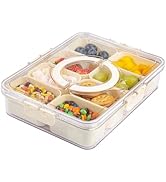 U-QE Dishwasher Safe Snackle Box Container with 8 Small Snacks Box - Premium Ivory Plastic Divide...