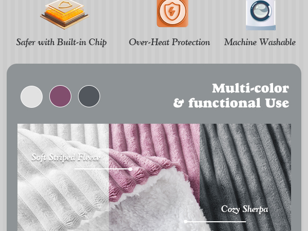 striped heated blanket