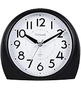 Tinload 5.5" Large Analog Alarm Clock Silent Non Ticking, Gentle Wake, Beep Sounds, Increasing Vo...