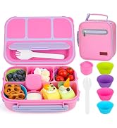 MaMix Bento Box Adult Lunch Box, Lunchable Containers for Kids Adults with 4 Compartments + Lunch...