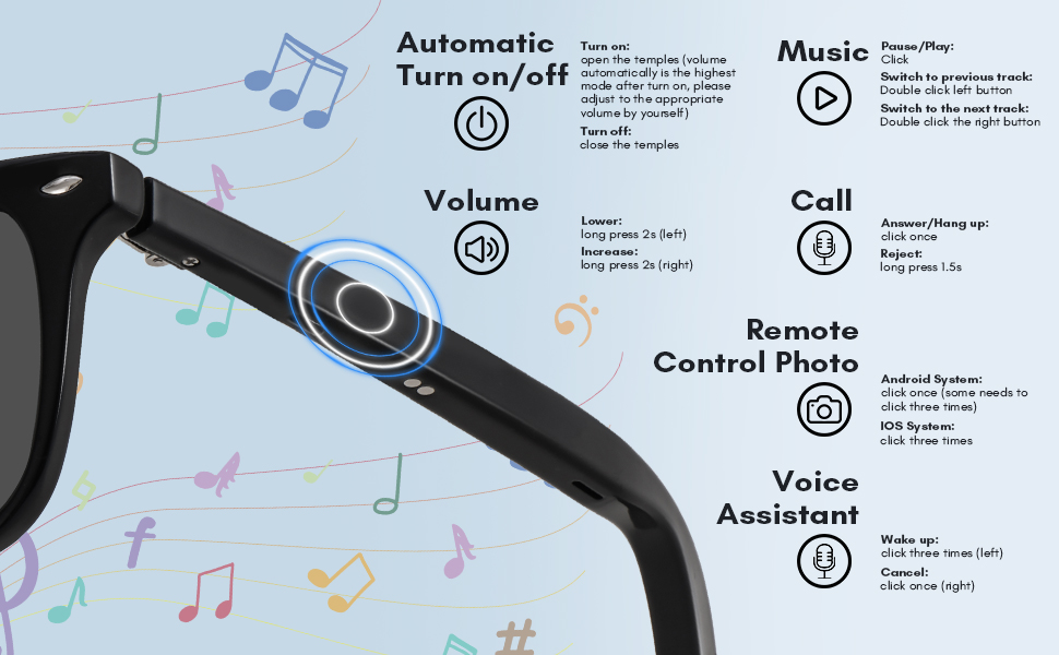 Bluetooth glasses for men