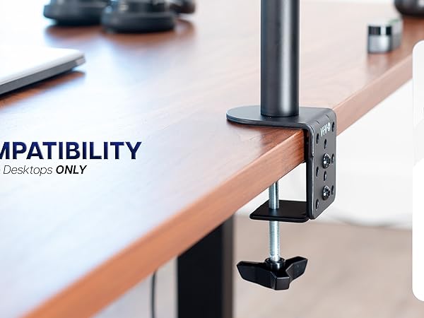 dual monitor mount adjustable desk stand clamp grommet tilt swivel rotate ergonomic setup